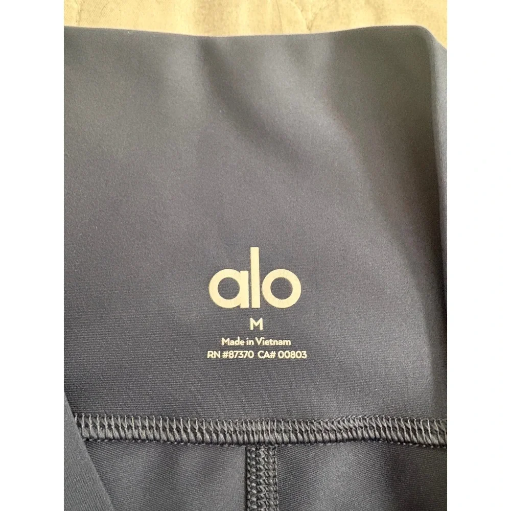 Alo Yoga Navy Blue High Waist Airbrush Leggings Full Length Womens Size M